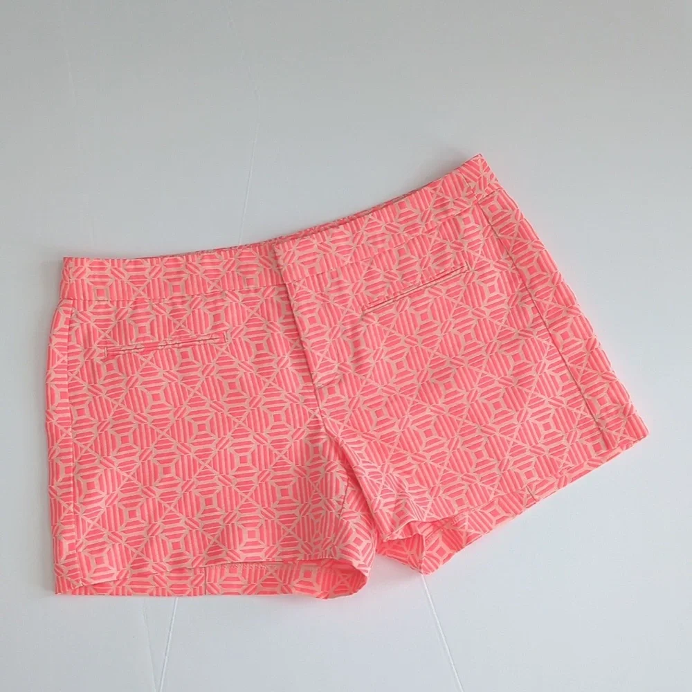 GAP Neon Coral Pink Clean Front Jacquard Shorts size 8